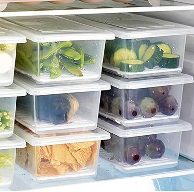 TOLXI Plastic Fridge Container  - 1000 ml(Pack of 6, White)