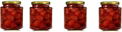 1st Time Glass Cookie Jar  - 400 ml(Pack of 4, Clear)