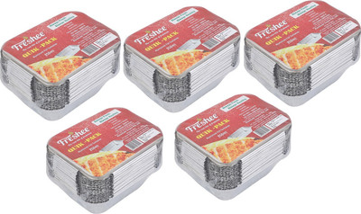 Freshee Aluminium Grocery Container  - 250 ml(Pack of 5, Silver)