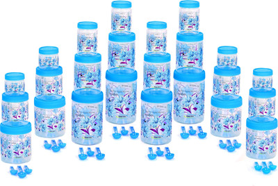 PEYTON Plastic Grocery Container  - 2000 ml, 1500 ml, 1000 ml, 750 ml, 500 ml, 250 ml(Pack of 24, Blue)