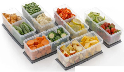 Stysol Plastic Fridge Container  - 1200 ml(Pack of 6, White)