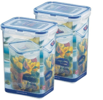 Veeram Plastic Grocery Container  - 1300 ml(Pack of 2, Transparent)