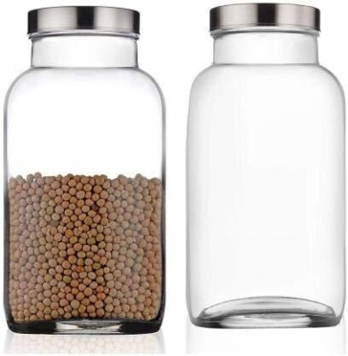 VIHA ENTERPRISE Glass Tea Coffee & Sugar Container  - 2500 ml(Pack of 2, Clear)