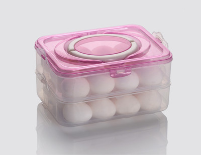 JIGSHTIAL Plastic Egg Container  - 2 dozen(Pink)