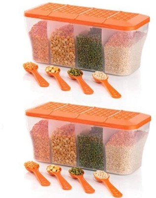 KLARIS Plastic Grocery Container  - 1800 ml(Pack of 2, Orange)