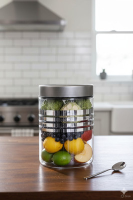 DYK Plastic Cookie Jar  - 1200 ml, 649 ml, 350 ml, 249 ml(Pack of 16, Grey)