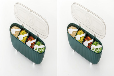 Vittamix Plastic Utility Container  - 1050 ml(Pack of 2, Green)