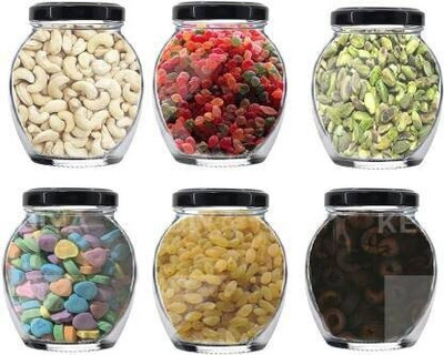 Coozico Glass Utility Container  - 400 ml(Pack of 6, Clear)