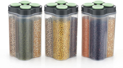 Sorath Plastic Grocery Container  - 2500 ml(Pack of 3, Green)