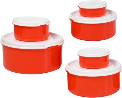 Shree Enterprise Plastic Grocery Container  - 1000 ml(Pack of 6, Multicolor)