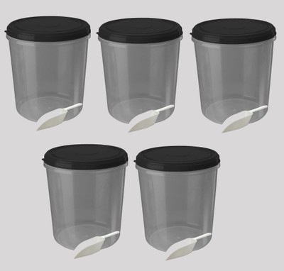 AK HUB Plastic Grocery Container  - 15000 ml(Pack of 5, Black)