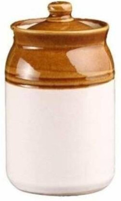 BABARIYA Ceramic Pickle Jar  - 1000 ml(White)