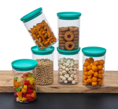 QUPSY Plastic Grocery Container  - 900 ml(Pack of 6, Green)