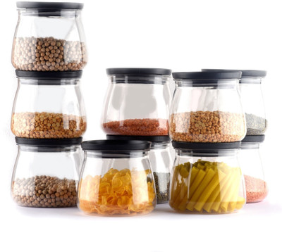 Raghuandan Plastic Grocery Container  - 800 ml(Pack of 10, Black)