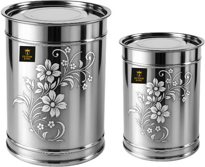 ESTEEM KING Stainless Steel Utility Container  - 10 L, 20 L(Pack of 2, Silver)