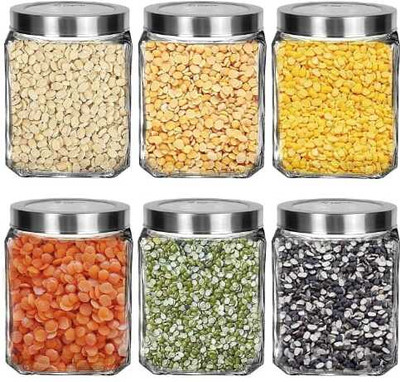 unenterprise Glass Grocery Container  - 600 ml(Pack of 6, Clear)