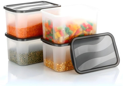 SKYLIO Plastic Utility Container  - 1500 ml(Pack of 2, Clear, Black)