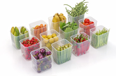 NORVIUM Plastic Grocery Container  - 1000 ml(Pack of 12, Clear)