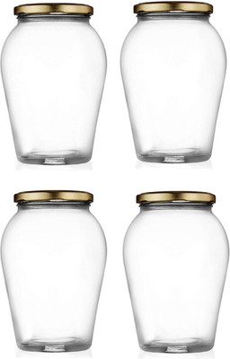 AFAST Glass Utility Container  - 350 ml(Pack of 4, Clear)