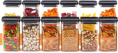 Romp and Role Plastic Grocery Container  - 1100 ml(Pack of 12, Multicolor)