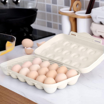 Coozico Plastic Egg Container  - 1.5 dozen(Off White)