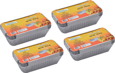 Freshee Aluminium Utility Container  - 660 ml(Pack of 4, Silver)