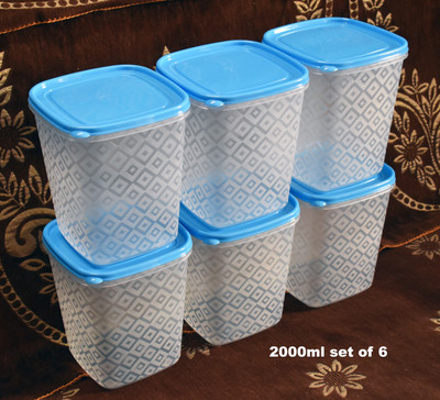 Loknath Plastic Utility Container  - 2000 ml(Pack of 6, Blue)