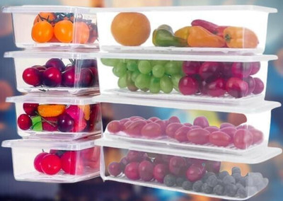 forsel Plastic Fridge Container  - 1500 ml(Pack of 5, White)