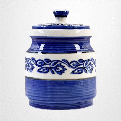 TrulyCeramics Ceramic Pickle Jar  - 50 ml(Blue)