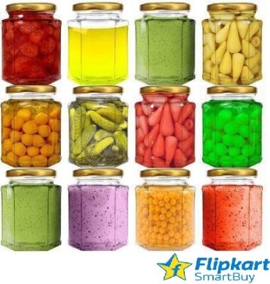 Flipkart SmartBuy Glass Grocery Container  - 250 ml(Pack of 12, Gold)