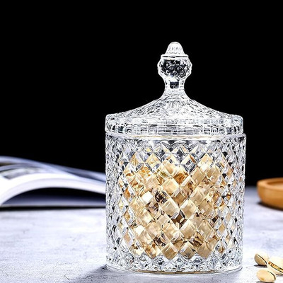 kridha Glass Cookie Jar  - 500 ml(Transparent)