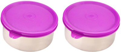 Oliveware Steel Utility Container  - 900 ml(Pack of 2, Violet)