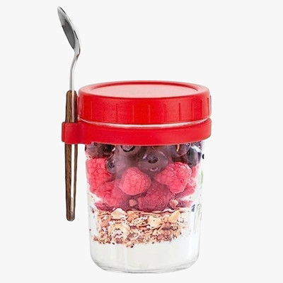 Tap2kaart Glass Utility Container  - 350 ml(Red)