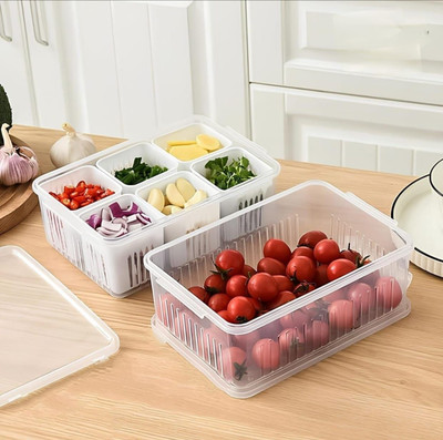 PMS Plastic Fridge Container  - 2200 ml(White)