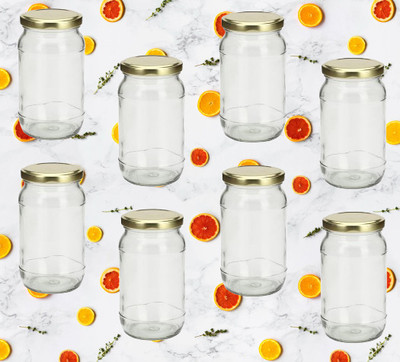 1st Time Glass Utility Container  - 400 ml(Pack of 8, Clear)