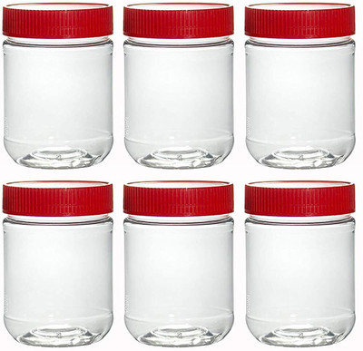 Avastro Glass Pickle Jar  - 500 ml(Pack of 6, Red)