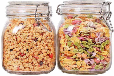 GOOD TO GREAT CREATION Glass Utility Container  - 1200 ml(Pack of 2, Clear)