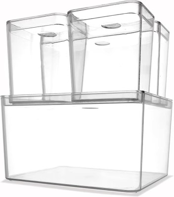 anko Plastic Utility Container  - 2 L(Pack of 4, Clear)