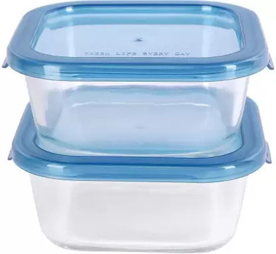 Cutting EDGE Glass Utility Container  - 520 ml(Pack of 2, Blue)