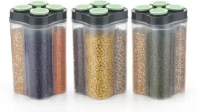 PROLIX Plastic Grocery Container  - 2500 ml(Pack of 3, Green)