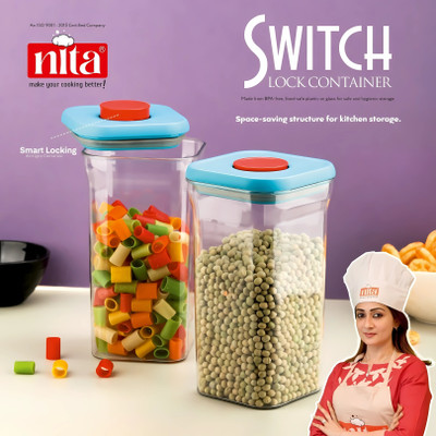 Nita Plastic Utility Container  - 1500 ml(Pack of 2, Transparent)