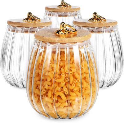 multi zone Glass Grocery Container  - 650 ml(Pack of 2, Clear)