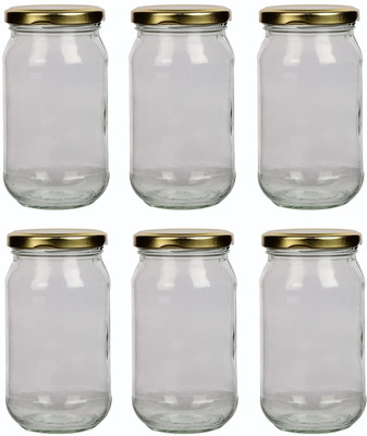 Pure Source India Glass Grocery Container  - 200 ml(Pack of 6, Multicolor)
