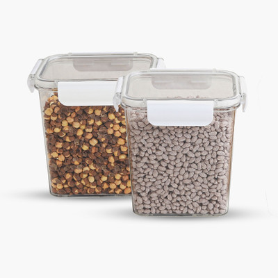 SCL Steelo Plastic Grocery Container  - 1400 ml(Pack of 2, White)