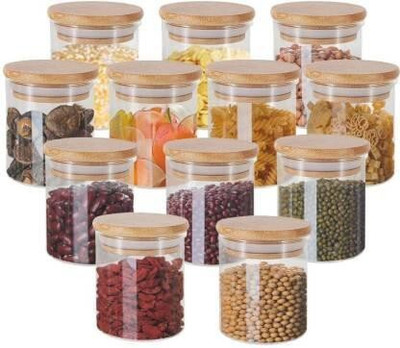 GOOD TO GREAT CREATION Glass Grocery Container  - 270 ml(Pack of 12, Clear)