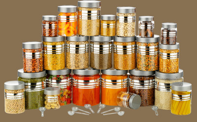 Ecodex Plastic Grocery Container  - 1200 ml(Pack of 24, Silver)