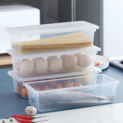 3D METRO SUPER STORE Plastic Fridge Container  - 1500 ml(Pack of 6, Clear)