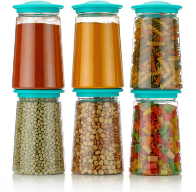 ramnath Plastic Grocery Container  - 1100 ml(Pack of 6, Green)