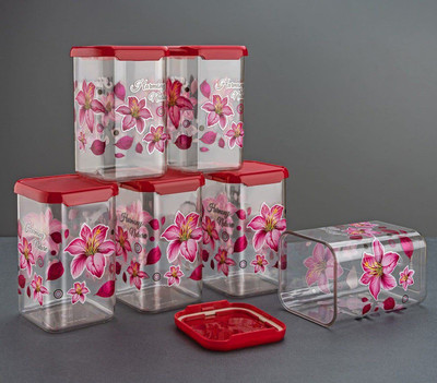 SEQUENCE Plastic Grocery Container  - 1100 ml(Pink)