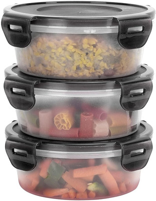 Flipkart SmartBuy Plastic Grocery Container  - 500 ml(Pack of 3, Black)